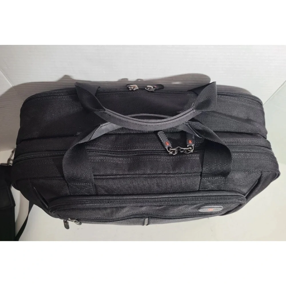 Victorinox Black Travel Laptop Briefcase with Shoulder Strap